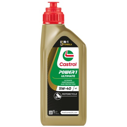 Castrol Motoröl Power 1 Ultimate für Motorräder 4 T / 5W-40 / 1 l
