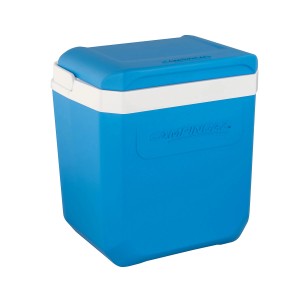 Campingaz Icetime Plus 30 l Kühlbox in Blau und Weiß.