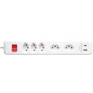Multipresa Brennenstuhl cleverLine, 5xT13, USB-A/C, bianca, cavo 3m. Compatta ed elegante.