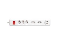 Brennenstuhl Steckdosenleiste cleverLine 5 x T13 / USB-A / USB-C Weiss 3 m