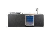 Buschbeck Outdoorküche Derby Keramikverkleidung Weiss inkl. Wetterschutzhülle