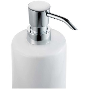 Dispenser sapone bianco Diaqua Mix & Match con pompa cromata per bagno e cucina.