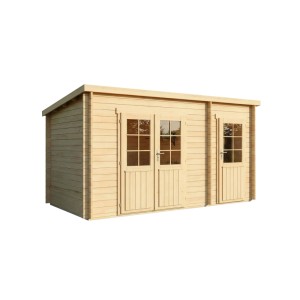 Abri de jardin Alpholz Maria-40, aspect naturel, avec porte double et simple