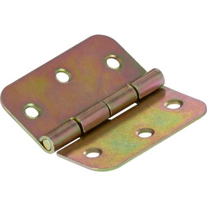 Cerniera squadrata zincata gialla, 75x75 mm, per collegamenti mobili.