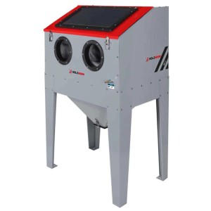 Cabina di sabbiatura Holzmann SK220, 220 l, per pulizia e trattamento superfici in officina.