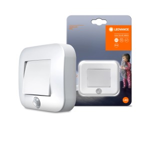 Luce notturna a LED Ledvance Nightlux Hall, bianca, con sensore di movimento. Ideale per corridoi e scale.
