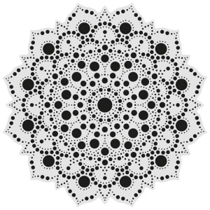 Aladine Dot Art stencil in MDF, 20x20 cm, per motivi a punti e dot painting.