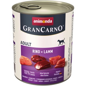 Gran Carno Adult cibo umido per cani Manzo & Agnello, lattina da 800g.
