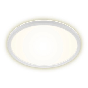 Plafoniera LED Brilo rotonda bianca con illuminazione indiretta, 18W.