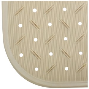 Beige MSV Badewannenmatte aus Kautschuk, rutschfest mit Saugnäpfen, 36x76 cm.
