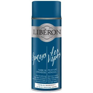 Vernice spray blu intenso satinata Libéron, bomboletta da 0,4 l per effetti.