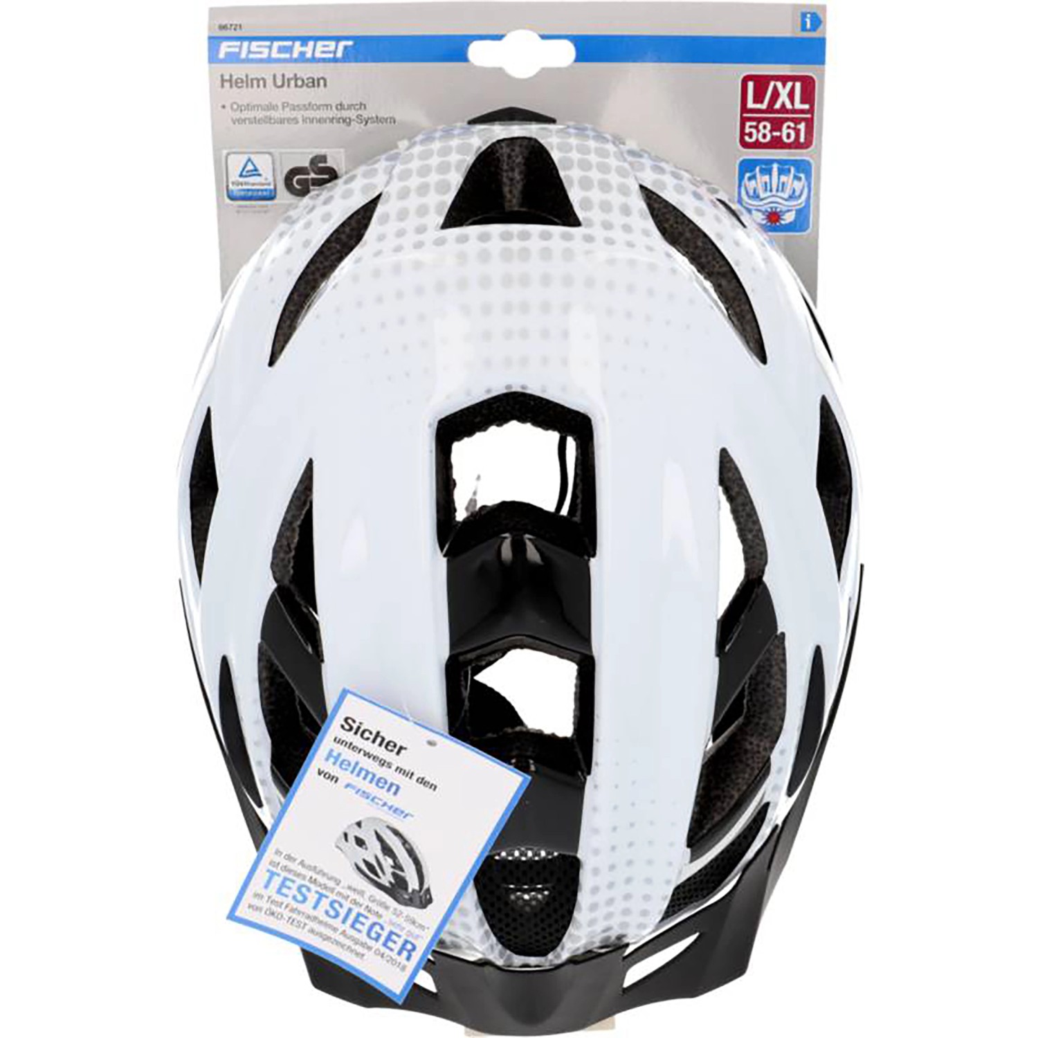 Fischer Casco da ciclista Urban Lano Bianco Nero L/XL