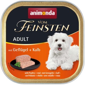 Animonda Vom Feinsten Adult cibo umido per cani con pollame e vitello, confezione da 150g.