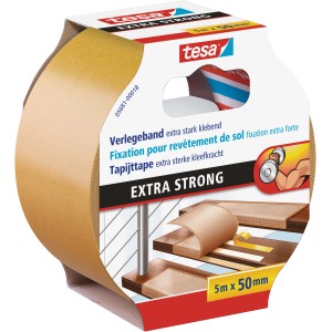 Ruban de fixation Tesa, extra fort, 5m x 50mm. Idéal pour moquettes et sols PVC.