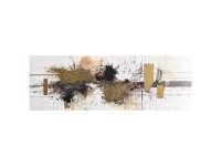 Leinwandbild Handpainting Golden Circles 40 x 120 cm