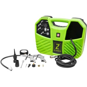 Compresseur Zipper ZI-COM2-8 : Compresseur mobile avec kit d'accessoires et pistolet à air.