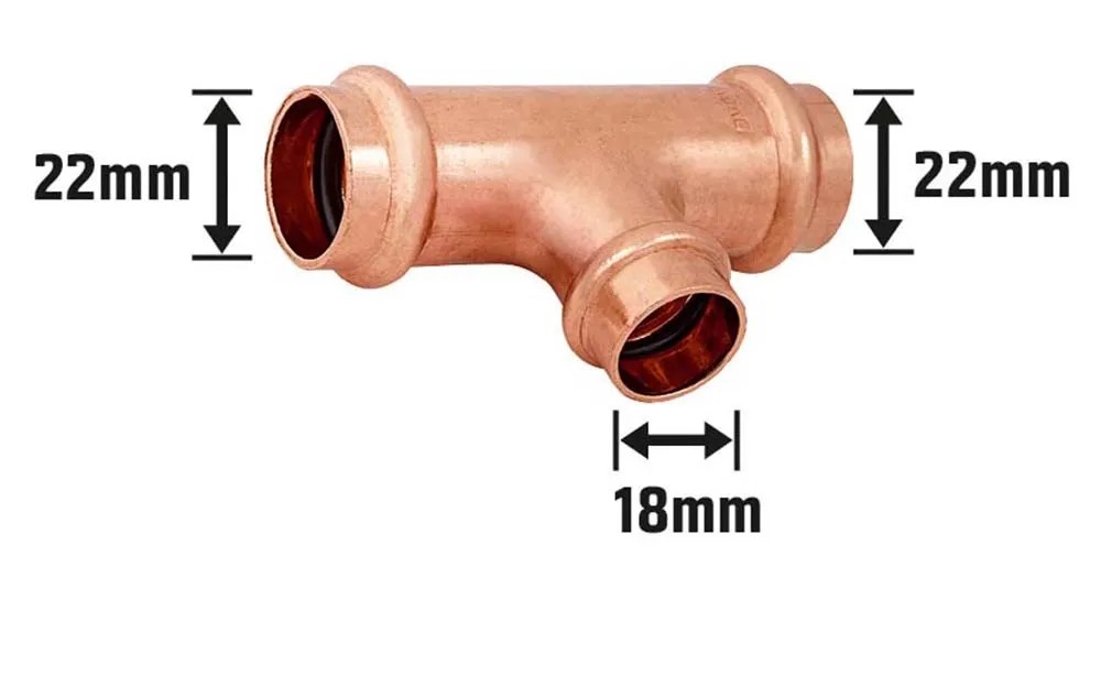 Produktbild von QUARKZMAN Kupfer-T-Stück 1″ X 1″ X 1″ – Für Sanitär, Kälte & Klima, 3 Stück