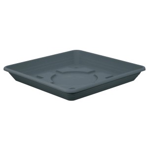 Geli Soucoupe Nora, anthracite, 34x34 cm, pour pots carrés, protège les surfaces.