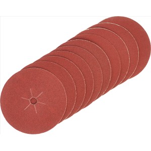 Set dischi abrasivi LUX, 10 dischi rossi (125 mm) per trapani, grana fine.