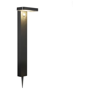 Lampione solare Nordlux Rica Square, acciaio inox nero, per giardino e uso esterno.