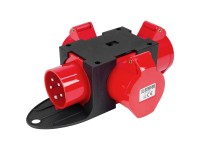 Steffen CEE-Verteiler 16/5 / 1 x Gerätestecker 3 x Steckdose Schwarz-Rot