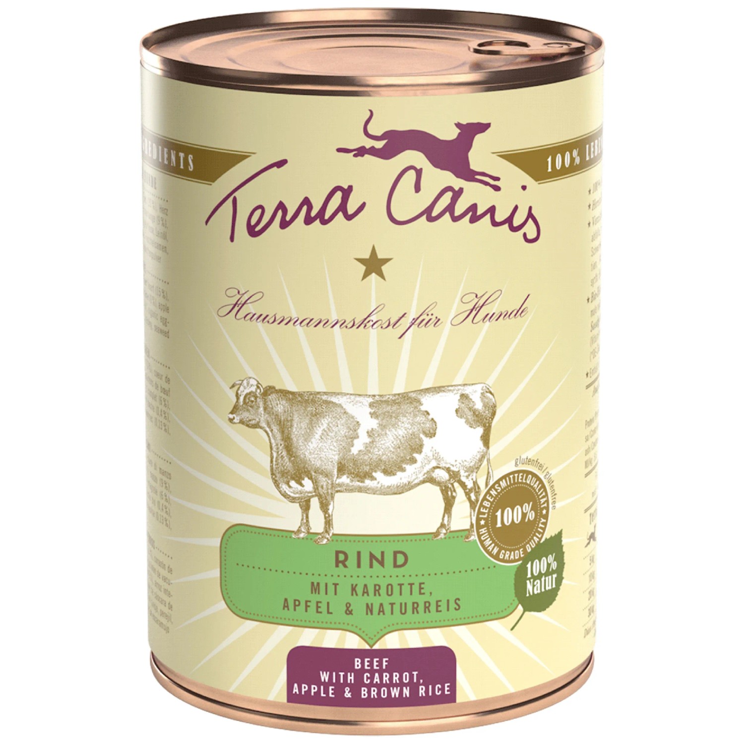 Terra Canis Classic Cavallo Cibo Umido Cane – 12x400g, Monoproteico Con Carote E Sedano, Integrale E Naturale