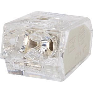 Connettore a innesto trasparente OBI per 2 fili (Ø 1-2,5 mm) del set da 20 pezzi.