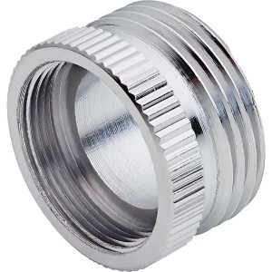 Raccord de transition M22 x Ø 26,4 (G 3/4) en laiton chromé pour robinets de vidange.