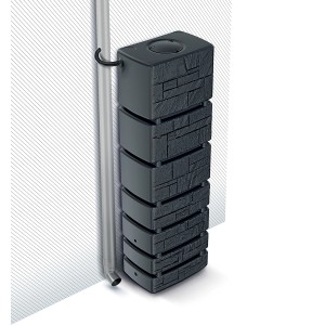 Waterform Tower Stone antracite, serbatoio acqua piovana da 350 l, effetto pietra.