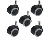 Doerner + Helmer Parkett-Doppelrollen-Set TPE Schwarz-Grau Ø 5 cm / 5 Stk.