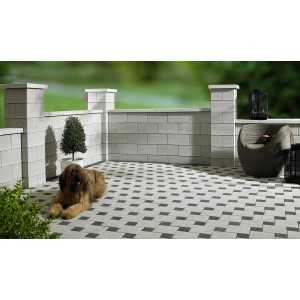 Bloc standard pour mur de jardin Gomera en blanc, 40x20x20 cm, comme limite ou élément décoratif.