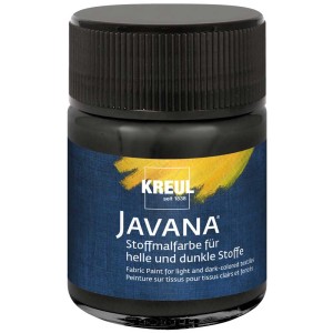 Kreul Javana Stoffmalfarbe, Schwarz, 50ml. Stofffarbe für helle und dunkle Textilien.