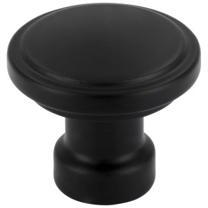 Siro Möbelknopf 2605, Aluminium, Schwarz matt, Ø 32 mm. Möbelknopf für Schrank und Kommode.