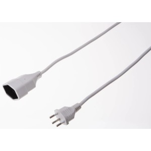 Rallonge TD blanche avec sécurité enfant, 3 m, pour une distribution électrique intérieure flexible.