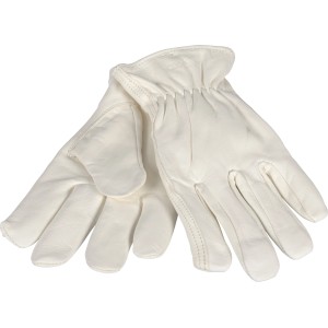 Gants de travail en cuir de chèvre blanc OX-ON Eco Supreme 7602, taille 8.