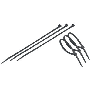 Colliers de serrage noirs Tenax Fix-Tie L, 20 cm, 50 pcs pour brise-vue balcon.