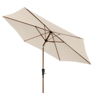 Doppler Ombrellone a manovella Life Wood, Ø 300 cm, Naturale. Ombrellone da balcone effetto legno, con manovella e funzione di inclinazione.