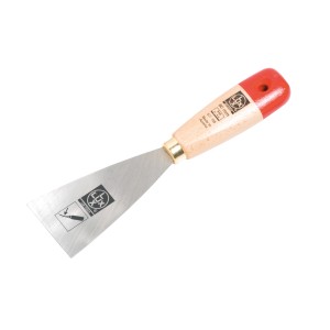 Couteau à enduire LUX flexible, largeur 60 mm, avec manche en bois et lame en acier. Idéal pour appliquer du mastic.