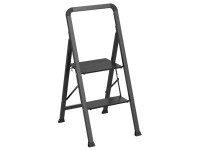 MSV Klapptritt 2-stufig Stahl Schwarz matt (HxBxT) 85 x 42,5 x 47,5 cm