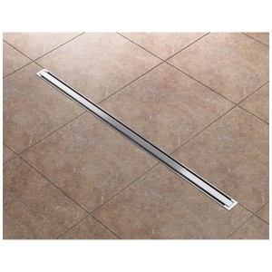 Canaletta doccia Mateu Canalissima DF 70 Inox, 70 cm, installata in bagno.