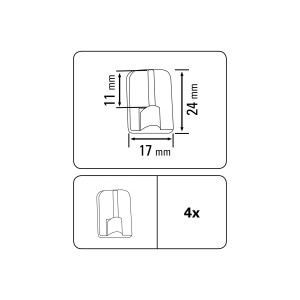 Gardinia ganci adesivi per tende a vetro, Ø 11mm, bianco, confezione da 4, dimensioni