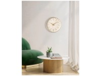 Globo Wanduhr Vintage Kunststoff Weiss-Gold Ø 30,5 cm