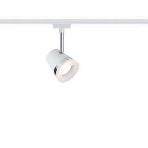 Paulmann URail Spot Cone, blanc/chrome, pour systèmes de rails, sans ampoule.