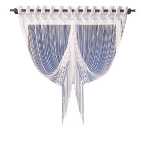 Tenda a fili bianca a coda di rondine 125x120 cm, tenda decorativa per finestre.