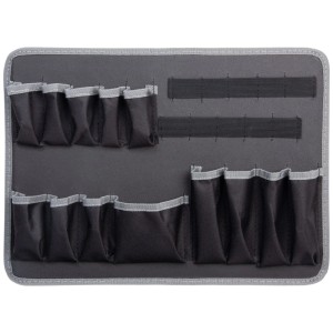 Panneau à outils pour valise à outils Kraftwerk (vide) avec poches et élastiques.