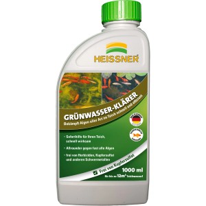 Heissner Chiarificatore Acqua Verde 1000ml per laghetti limpidi, combatte le alghe.