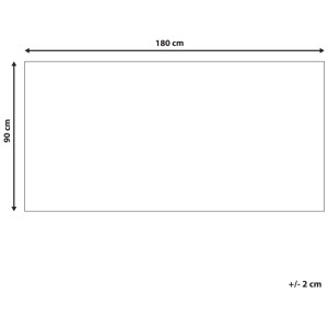 Maße des Beliani Outdoor-Teppichs Bidar: 90 cm Breite, 180 cm Länge. Rechteckige Darstellung.
