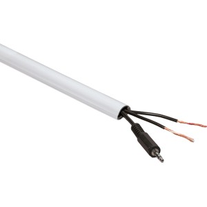 Goulotte de câble D-Line blanche (16x8mm, 2m) avec câble et prise. Gestion des câbles pour intérieur.