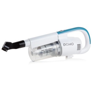 Aspirateur balai et à main Domo DO237SV, blanc et bleu avec brosse.