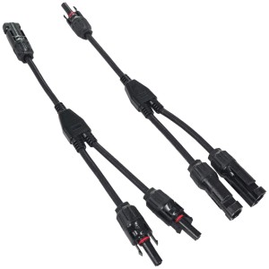 Cavo di connessione parallela EcoFlow Solar MC4, nero, 0,3 m, per collegare pannelli solari a una power station.